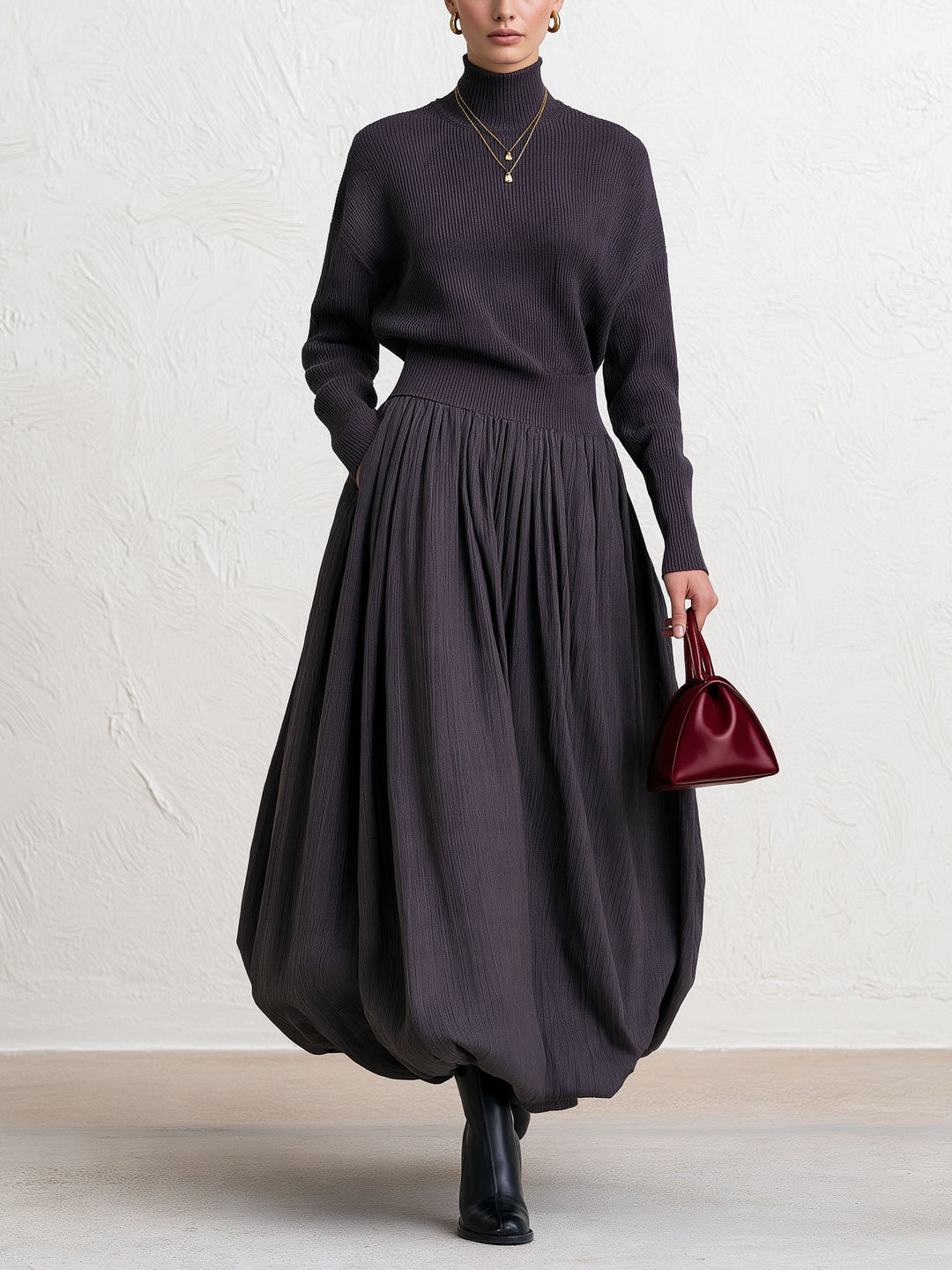 Josephine Blair | High Neck Sweater Maxi Dress