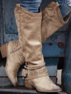 Buckle Detail Western Boots
