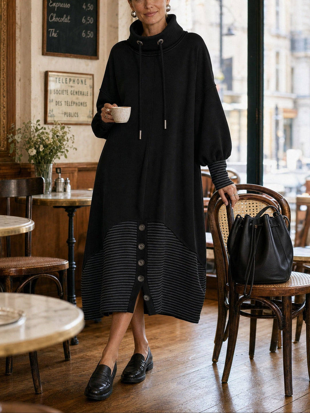 Rosamund Blaire | Turtleneck Sweater Midi Dress