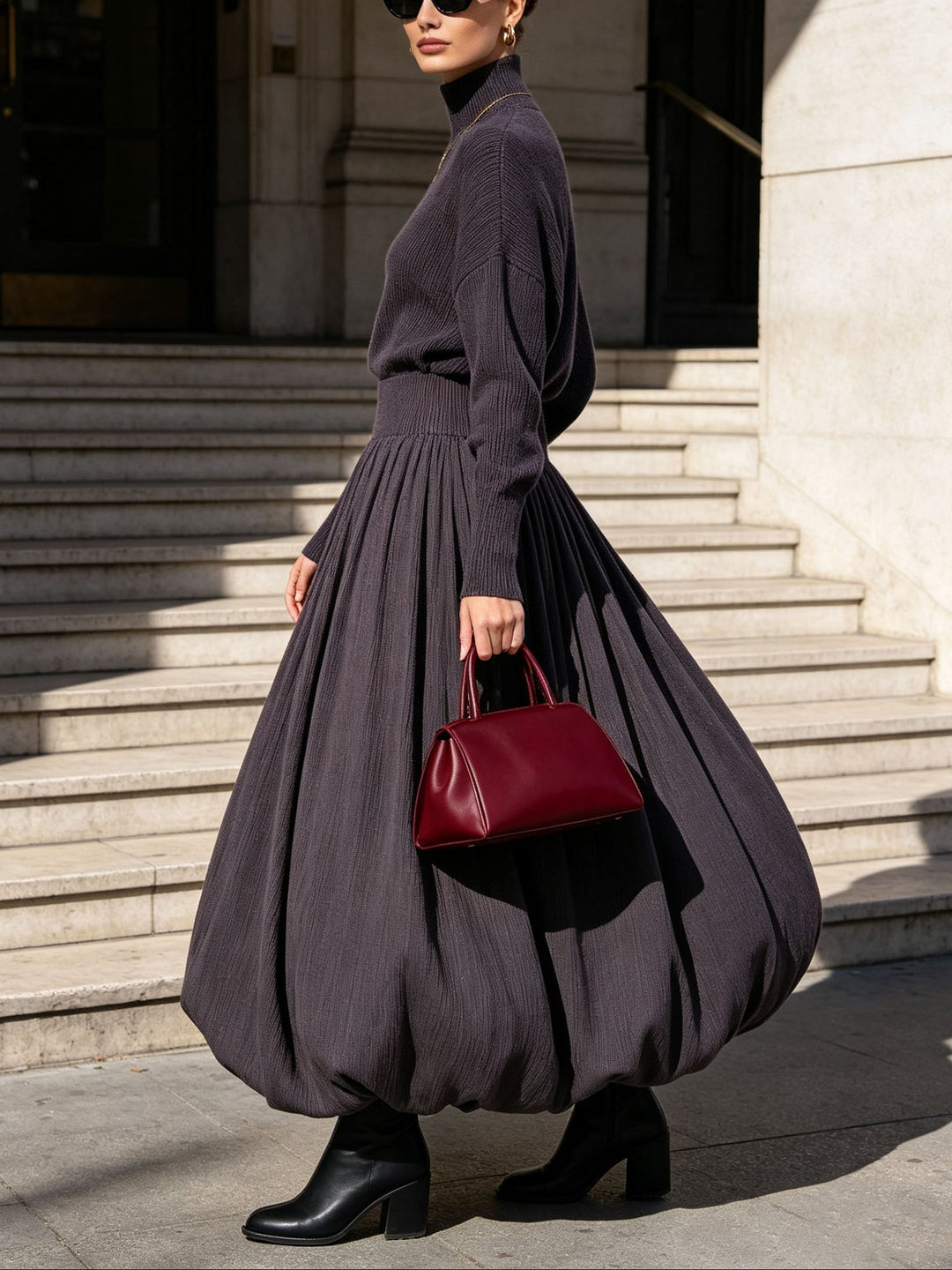 Josephine Blair | High Neck Sweater Maxi Dress