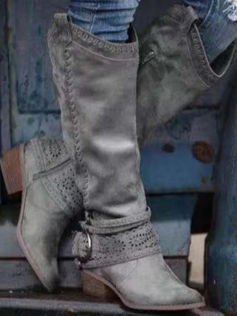 Buckle Detail Western Boots
