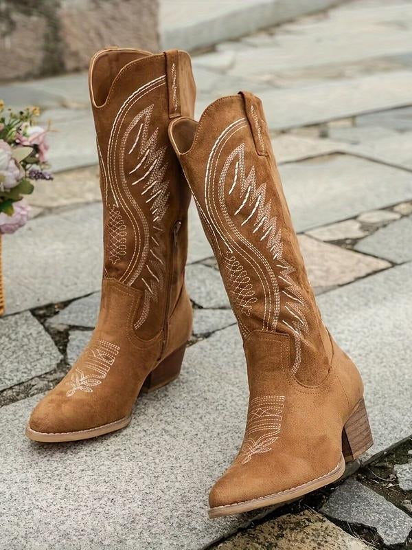 Black Rhinestone Embroidered Western Boots