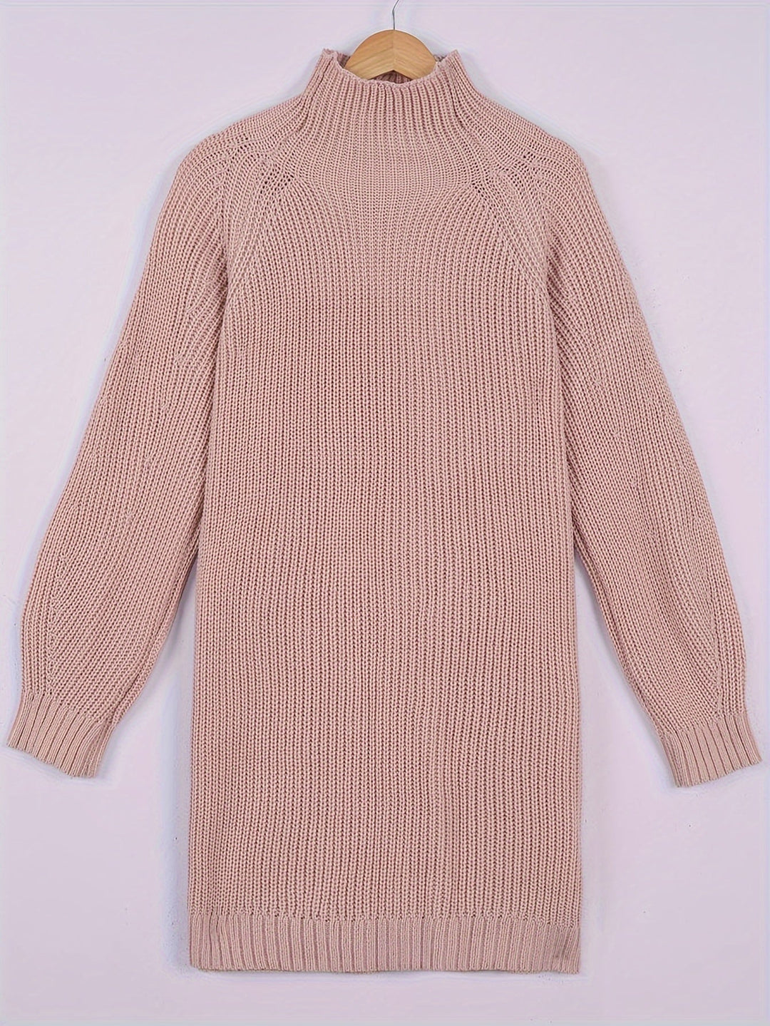 Sabine | Ribbed Half-Turtleneck Sweater Dress