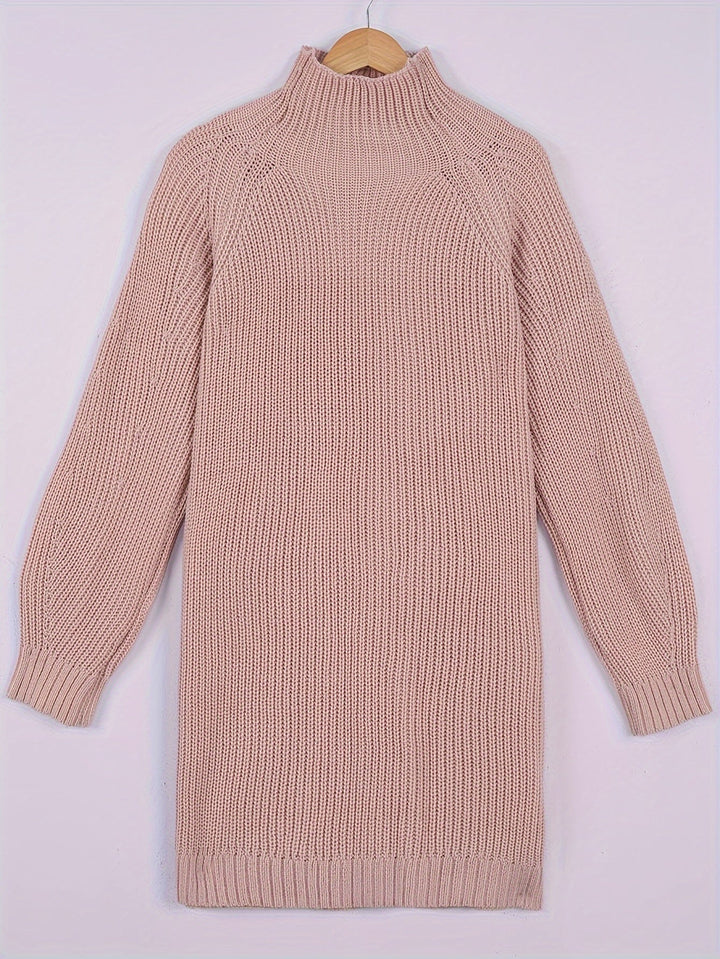 Sabine | Ribbed Half-Turtleneck Sweater Dress