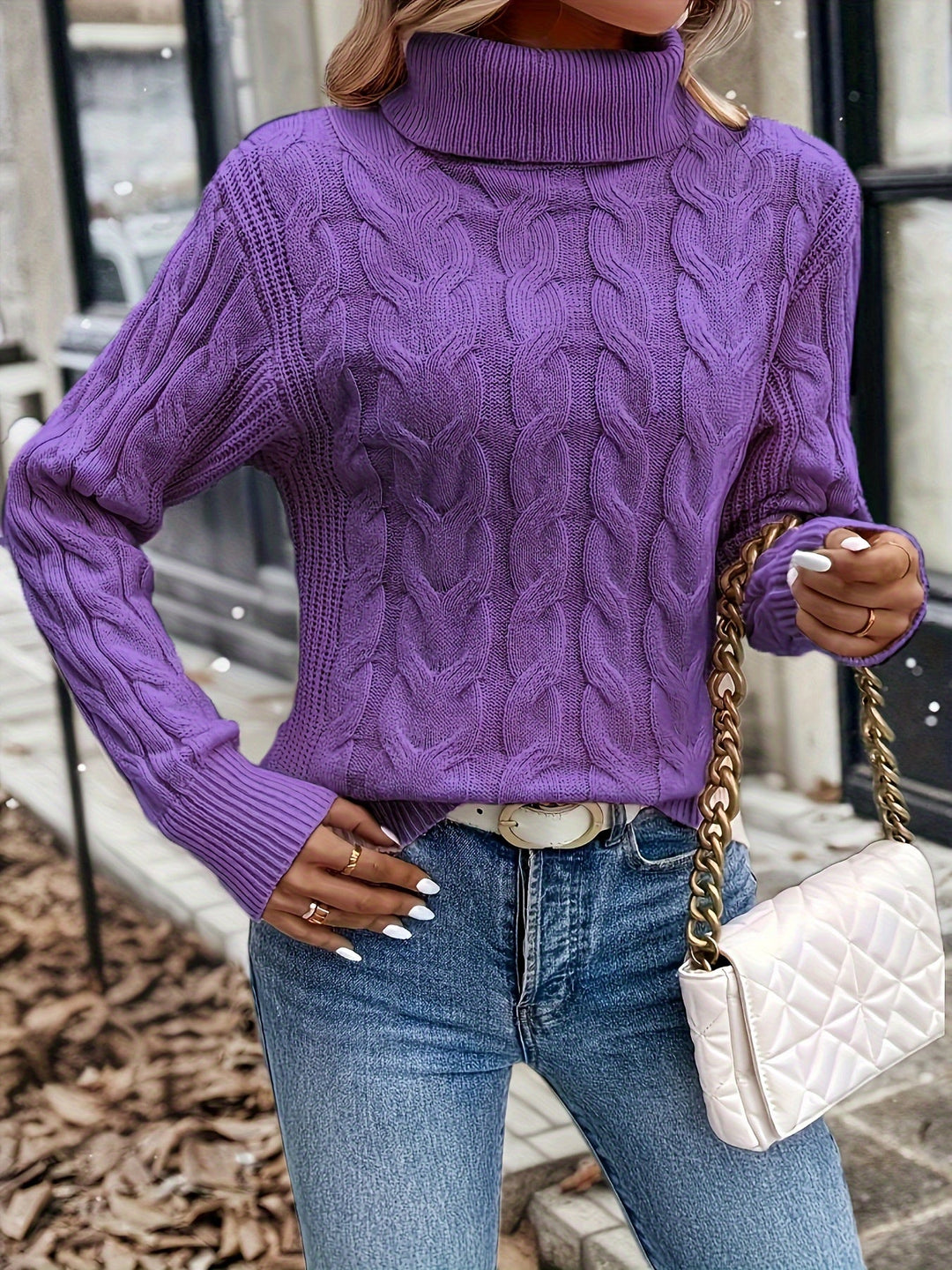 Noelani | Cable-Knit Turtleneck Sweater