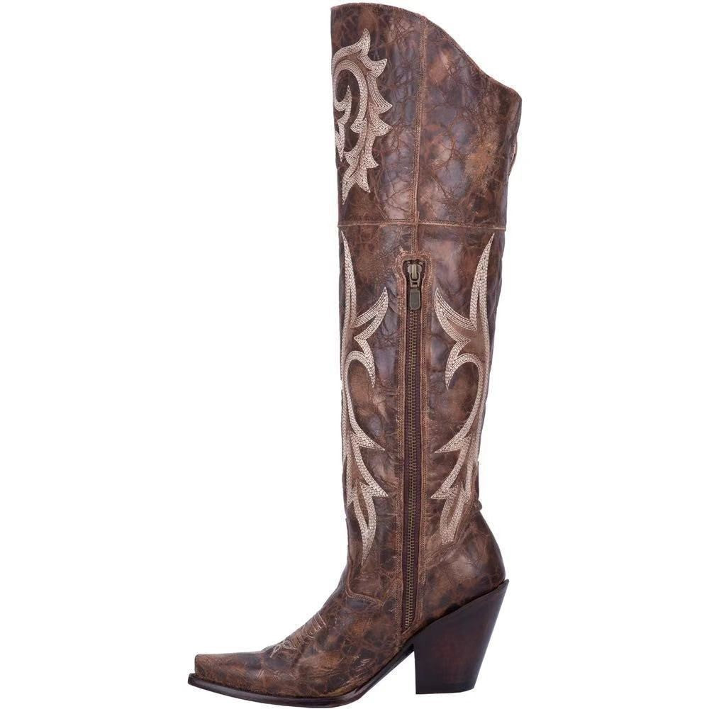 Embroidered Western High Boots