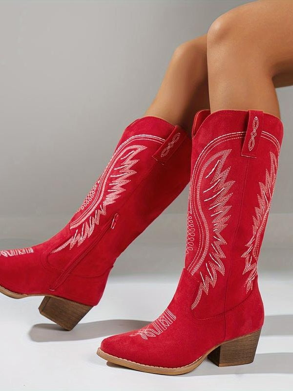 Black Rhinestone Embroidered Western Boots