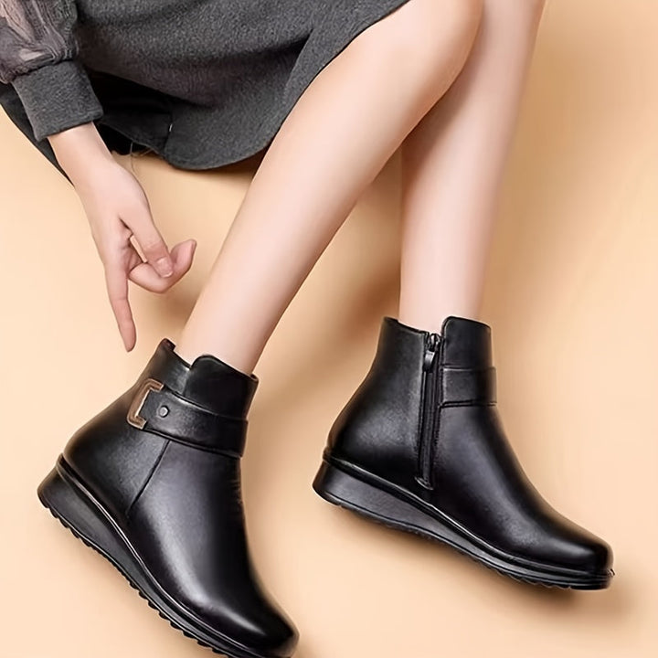 Samantha | Cozy Buckle Ankle Boots for Women