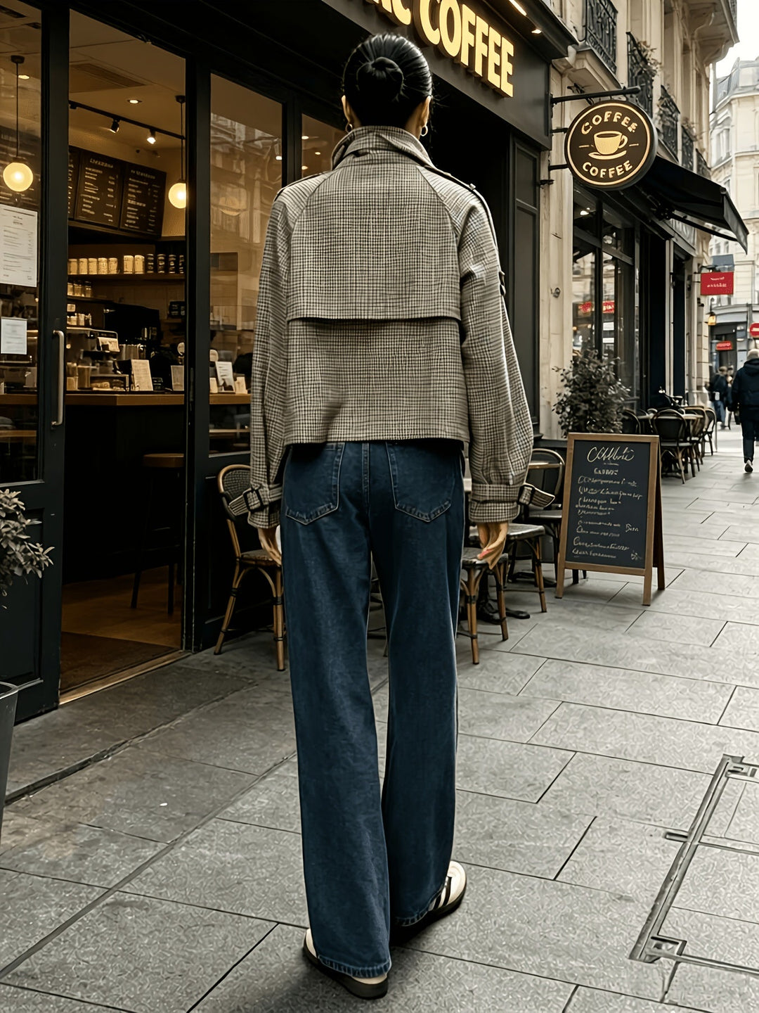 Marguerite | Houndstooth Cropped Jacket