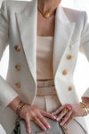 Double Breasted Blazer with Gold Buttons
