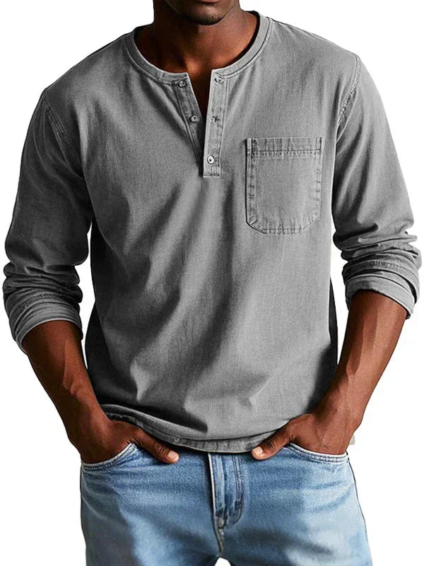 Elias Wren | Long Sleeve Henley Shirt