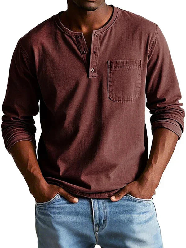 Elias Wren | Long Sleeve Henley Shirt