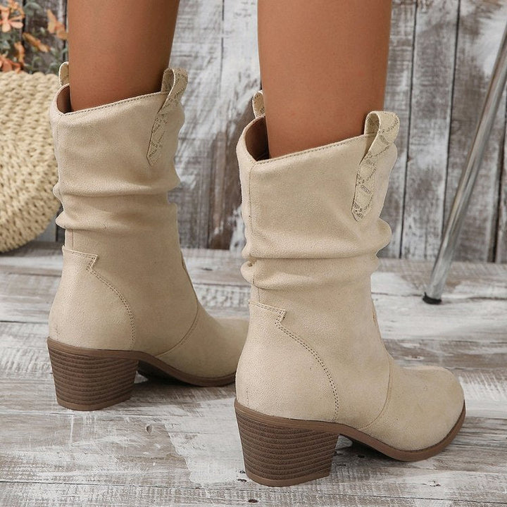 Braided Strap Ankle Boots, Western Style