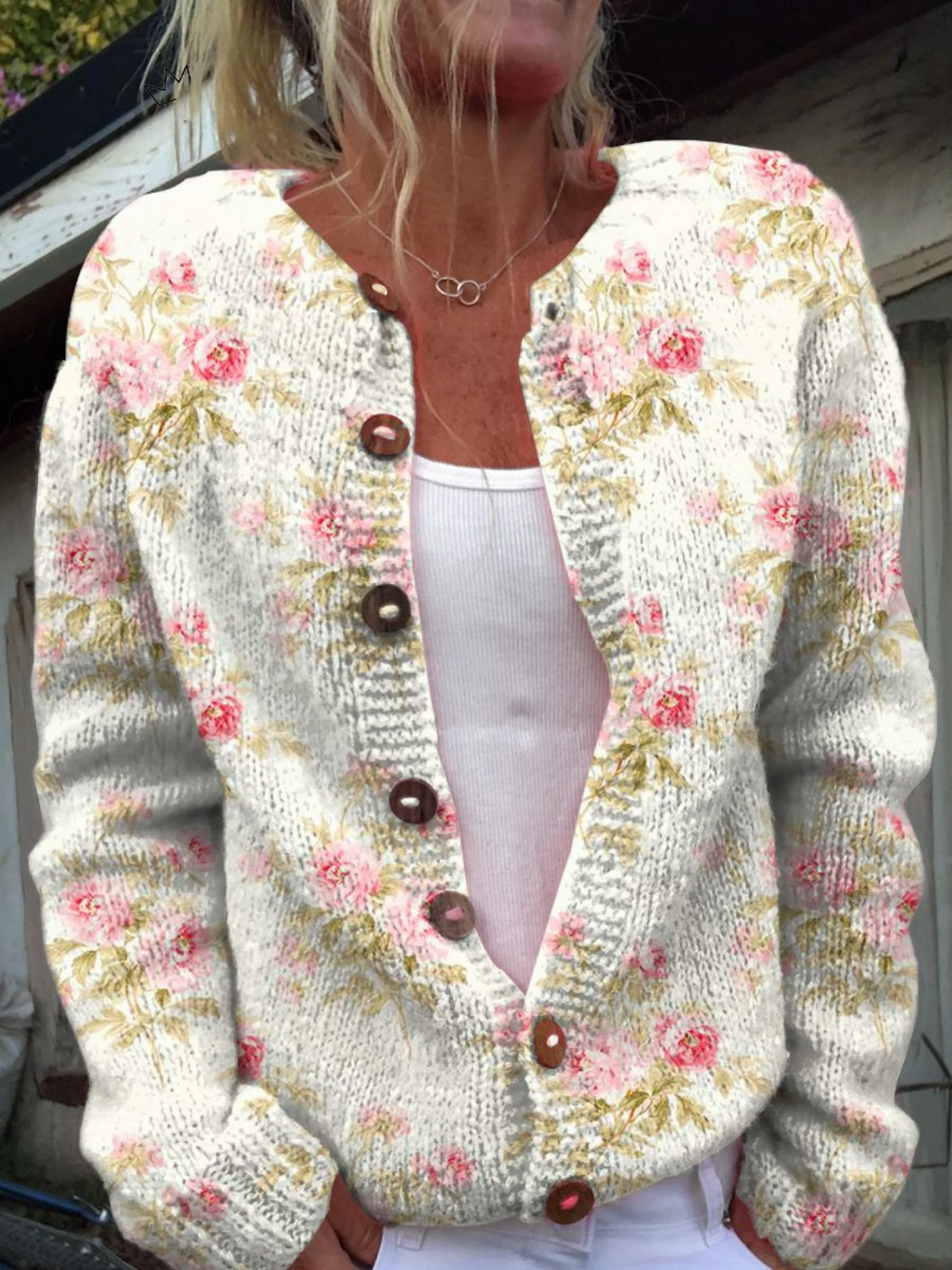Elara | Pink Rose Cardigan Sweater