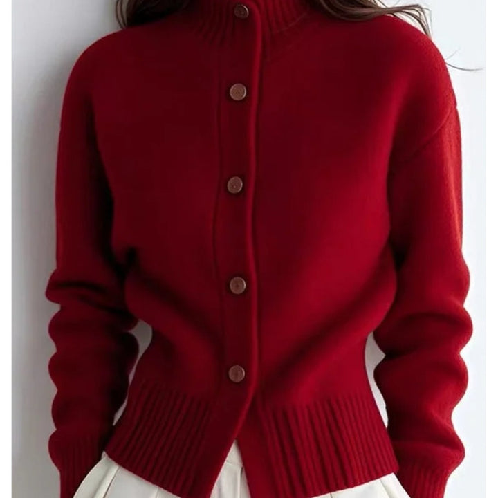 Morgan | Button-Up High-Neck Cardigan Sweater