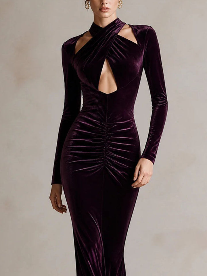 Ottilie Rae | Velvet Halter Mermaid Maxi Dress