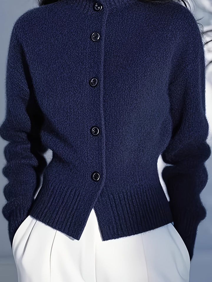 Morgan | Button-Up High-Neck Cardigan Sweater