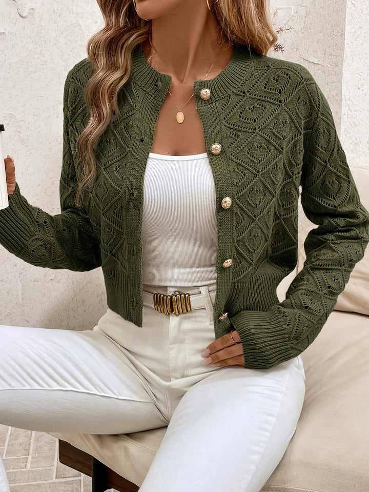 Taylor | Textured Button-Front Cardigan Sweater