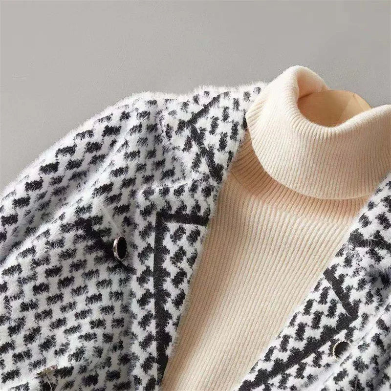 Harmony | Wool Cashmere Houndstooth Jacket