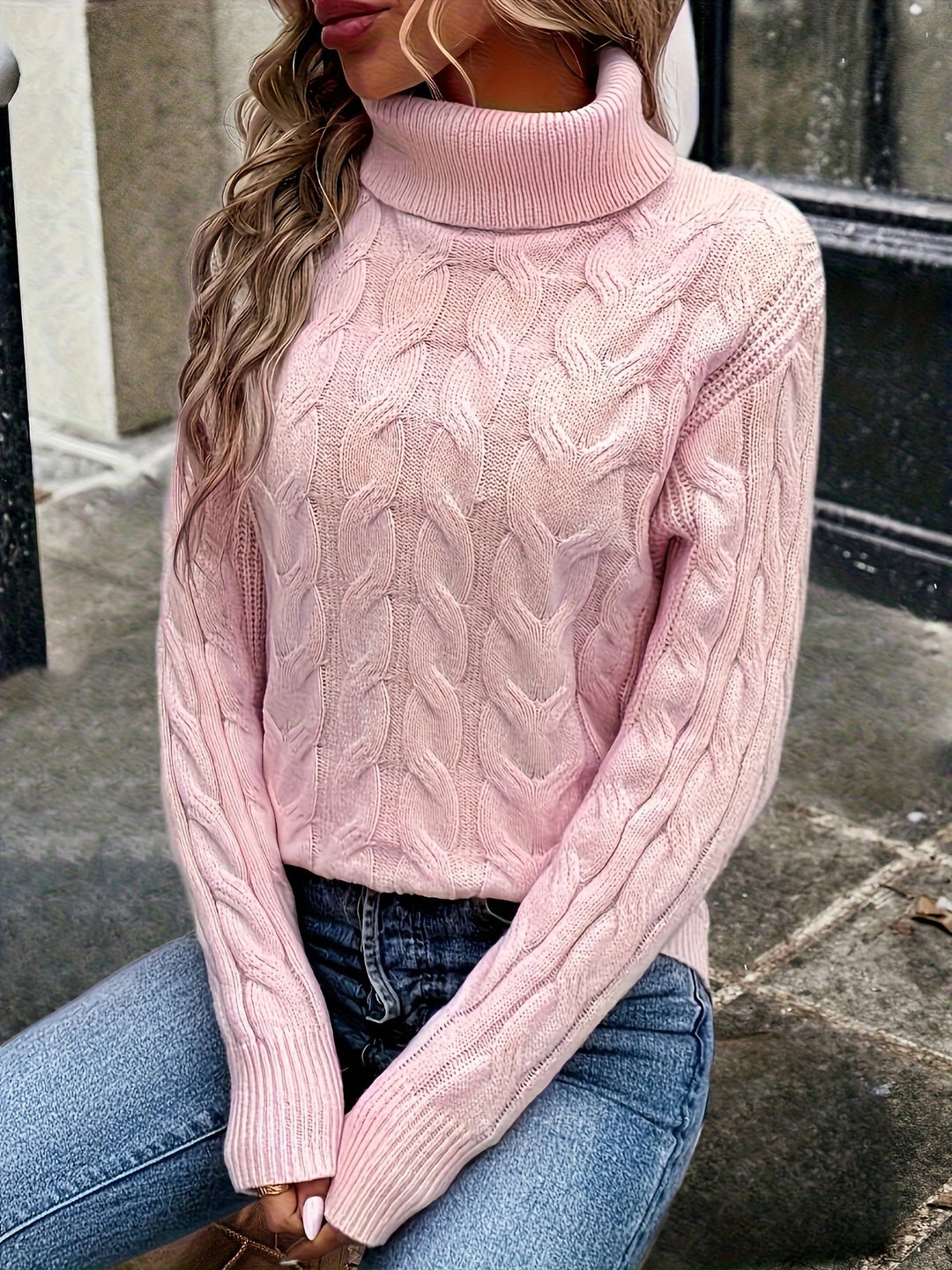 Noelani | Cable-Knit Turtleneck Sweater