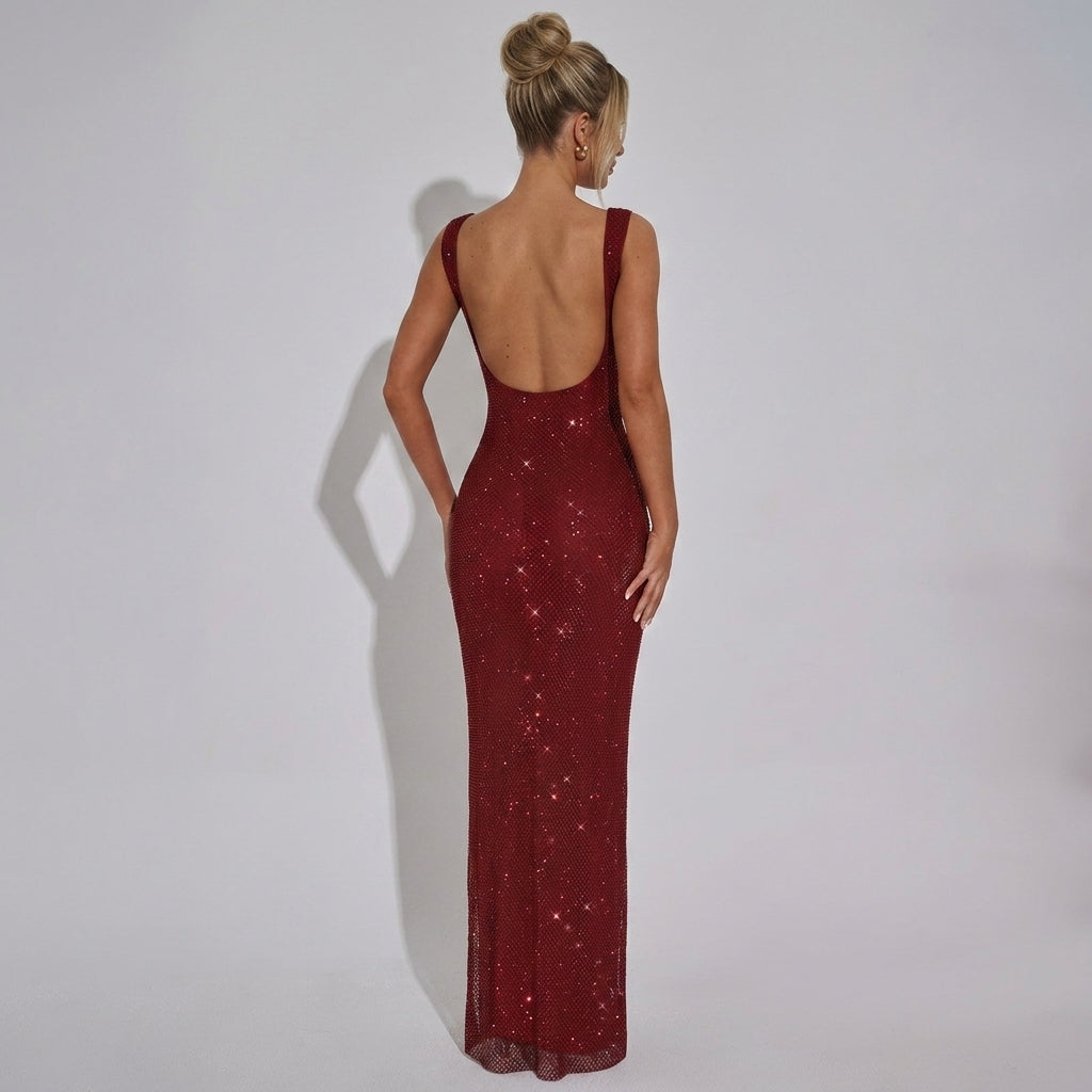 Odalys Grace | Embellished Satin Evening Gown