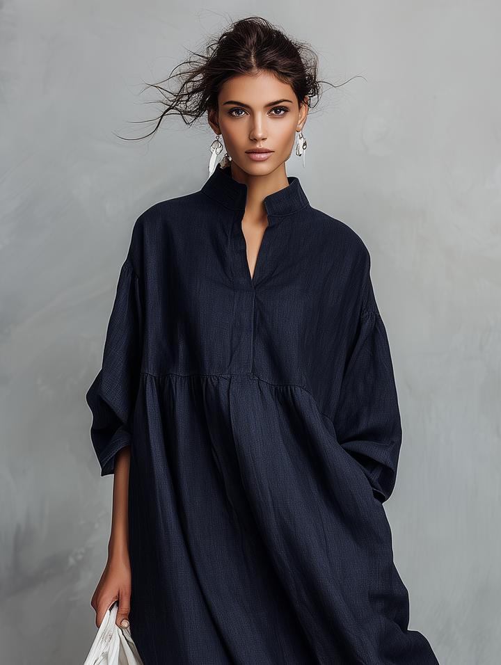 Sadie | Long Sleeve Maxi Dress with Striped Hem