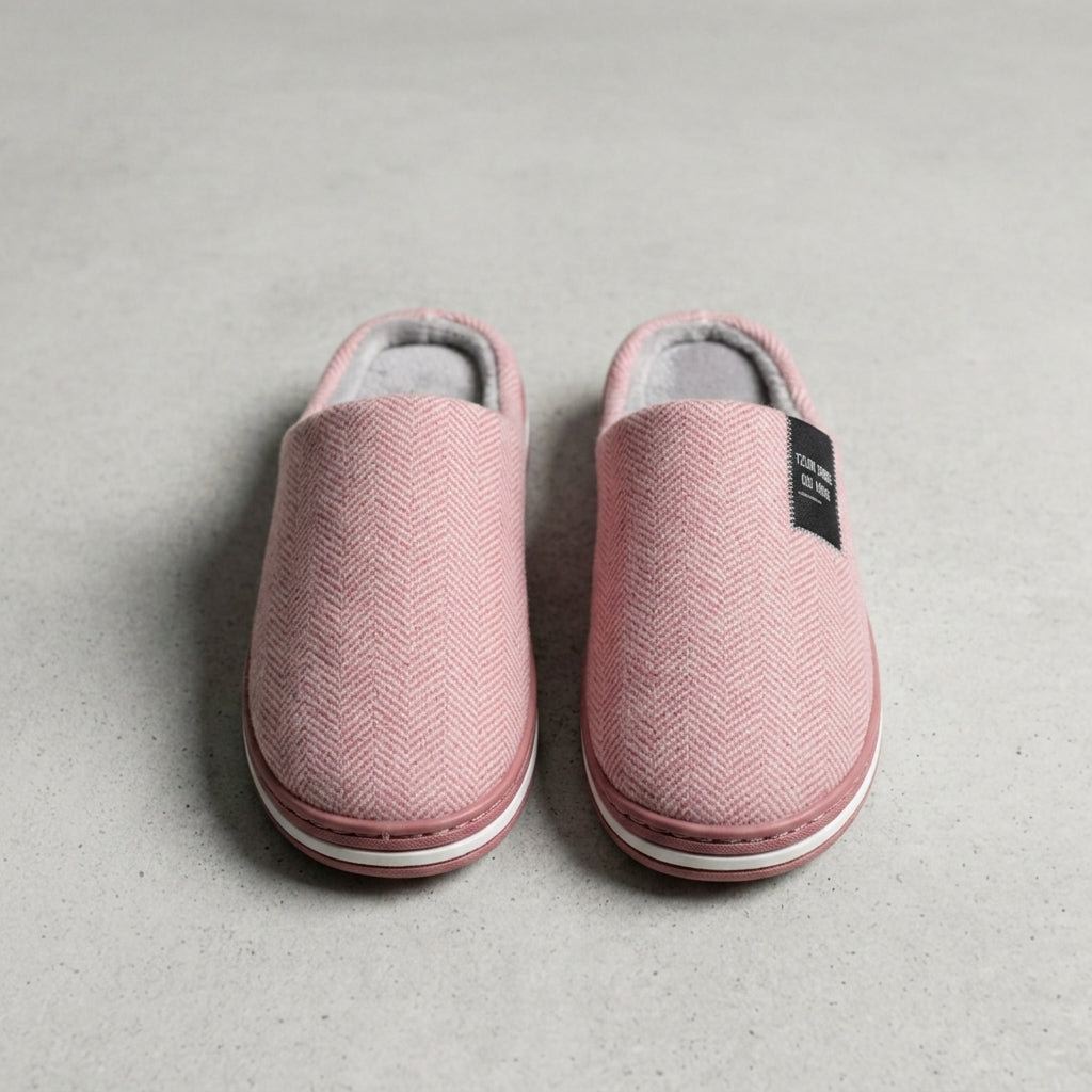 Beatrix | Herringbone Fleece Slippers