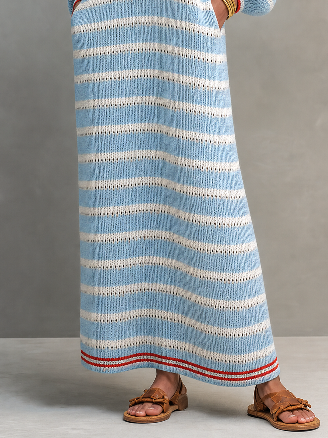 Josephine | Striped Square Neck Sweater Dress