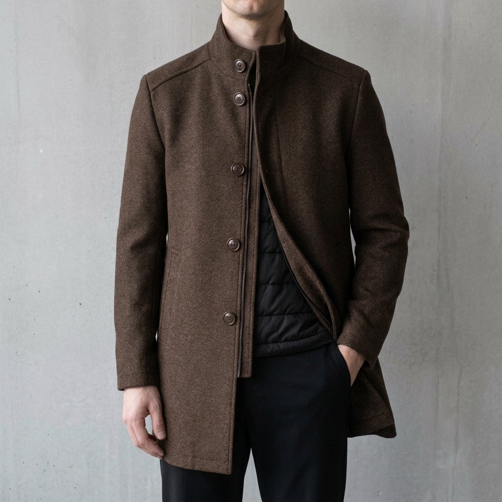 Lorenzo | Men's Wool Overcoat with Soft Lined Interior