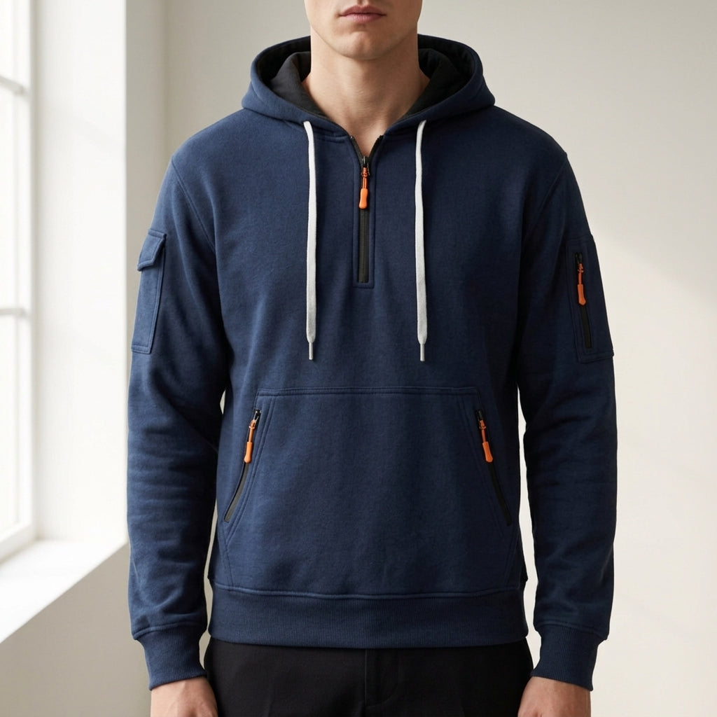 Julian | Quarter-Zip Hoodie with Zipper Pockets