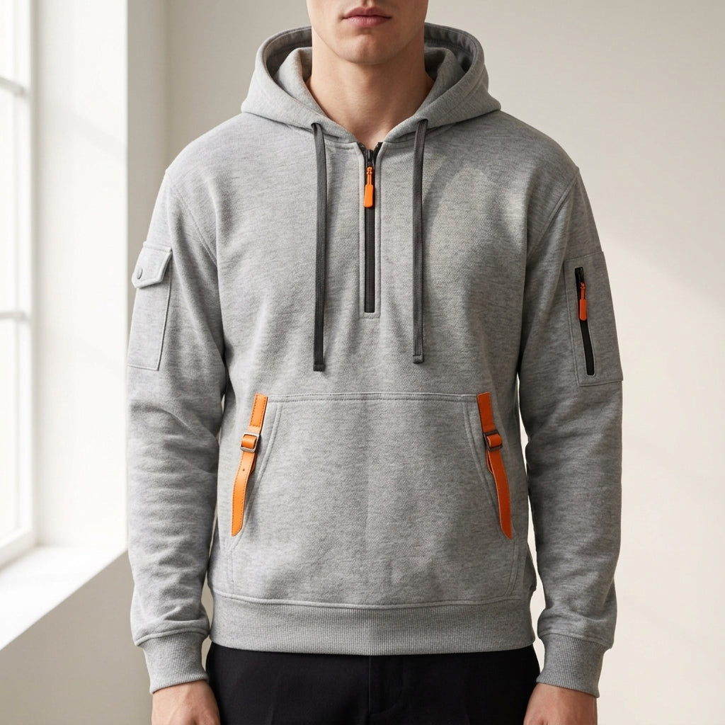 Julian | Quarter-Zip Hoodie with Zipper Pockets