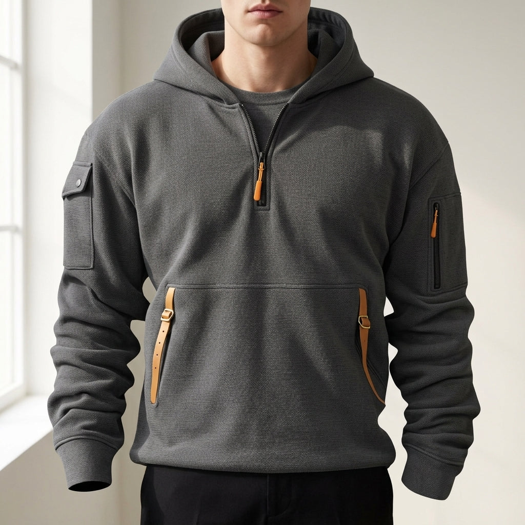 Julian | Quarter-Zip Hoodie with Zipper Pockets