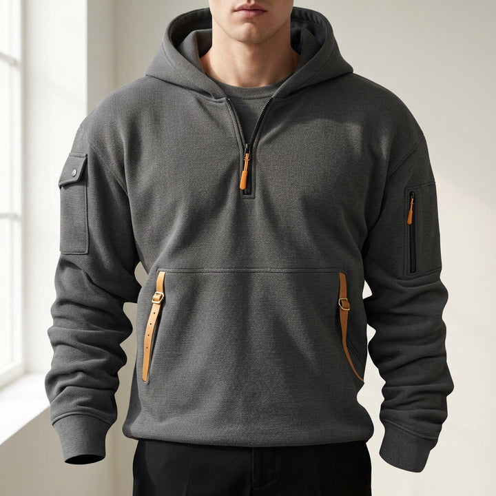 Julian | Quarter-Zip Hoodie with Zipper Pockets