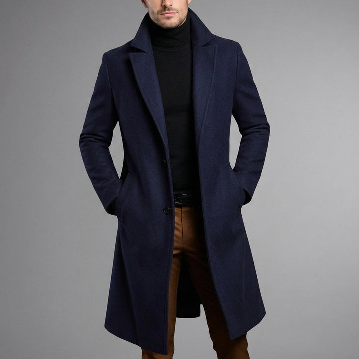 Augustin | Men's Slim-Fit Long Wool Blend Overcoat