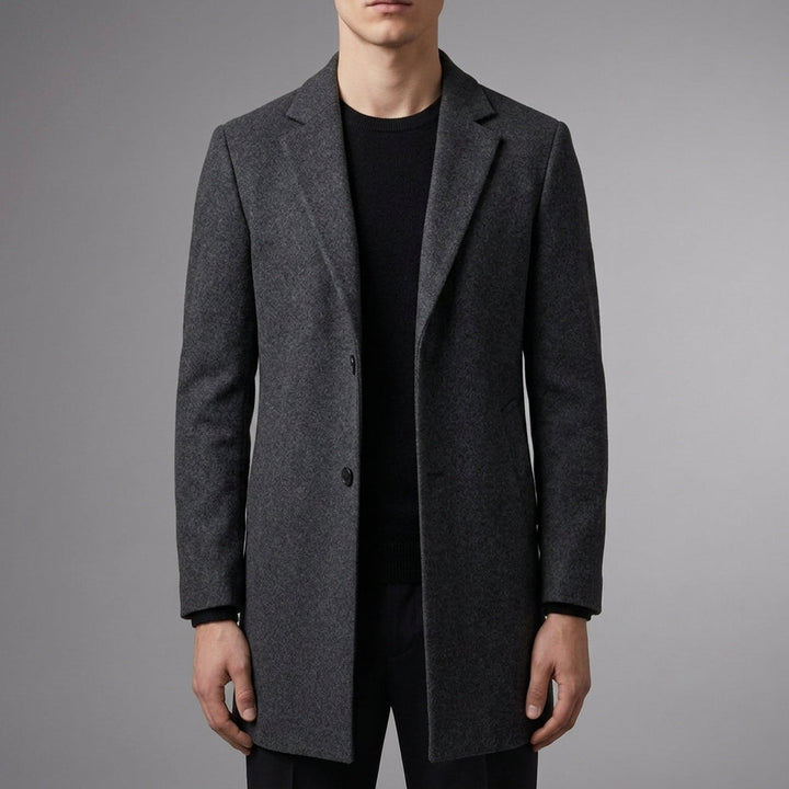 Augustin | Men's Slim-Fit Long Wool Blend Overcoat