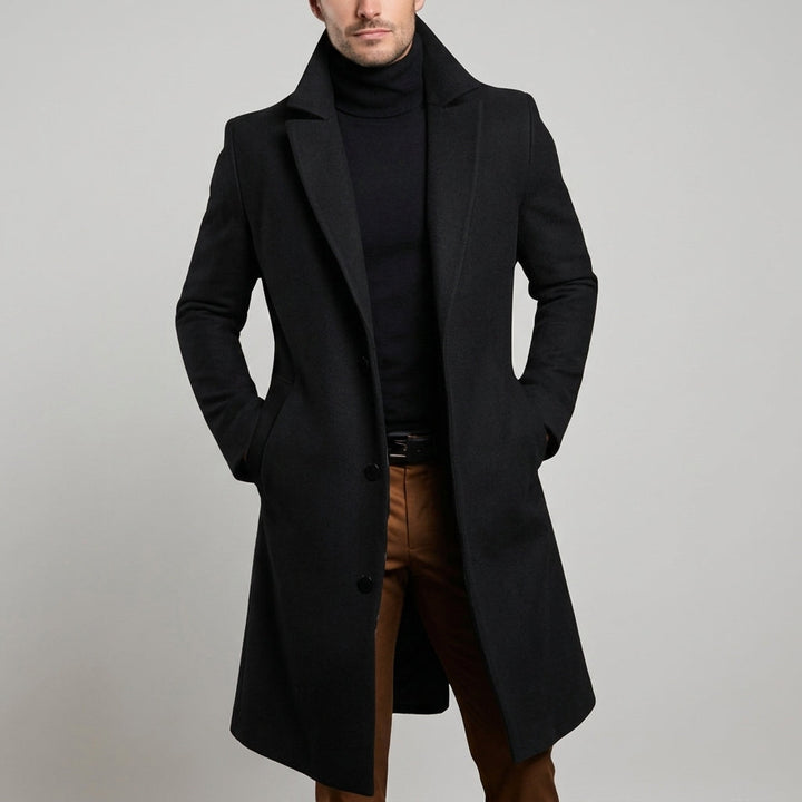 Augustin | Men's Slim-Fit Long Wool Blend Overcoat