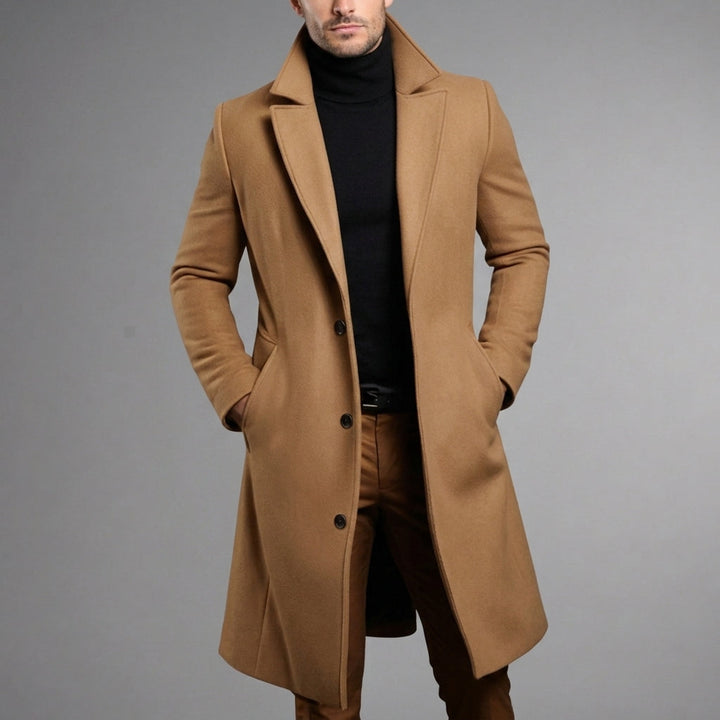 Augustin | Men's Slim-Fit Long Wool Blend Overcoat