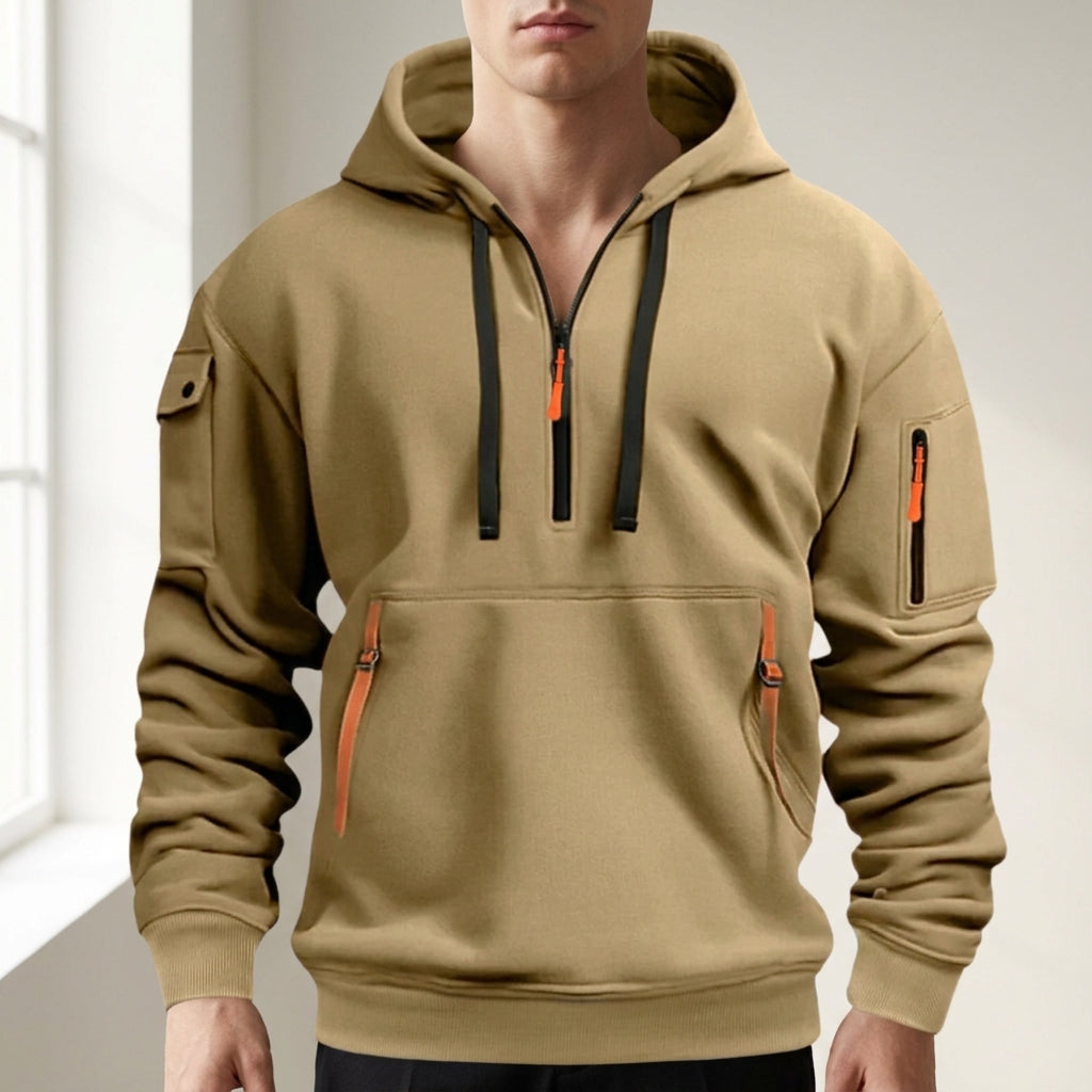 Julian | Quarter-Zip Hoodie with Zipper Pockets