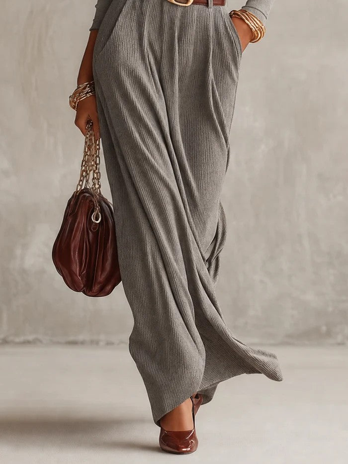 Rosalind Thea | Turtleneck Batwing Wrap Sweater Dress