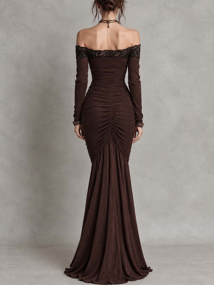 Theodora Wren | Lace Off-Shoulder Mermaid Evening Gown