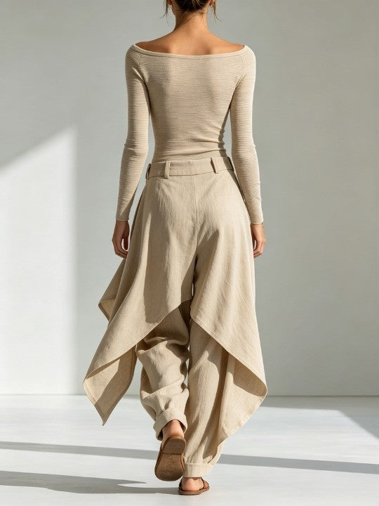 Marceline Joy | Boat Neck Top and Wide-Leg Trouser Set
