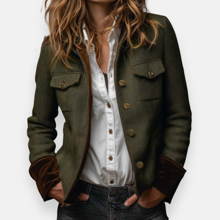 Theodora | Herringbone Tweed Jacket for Women