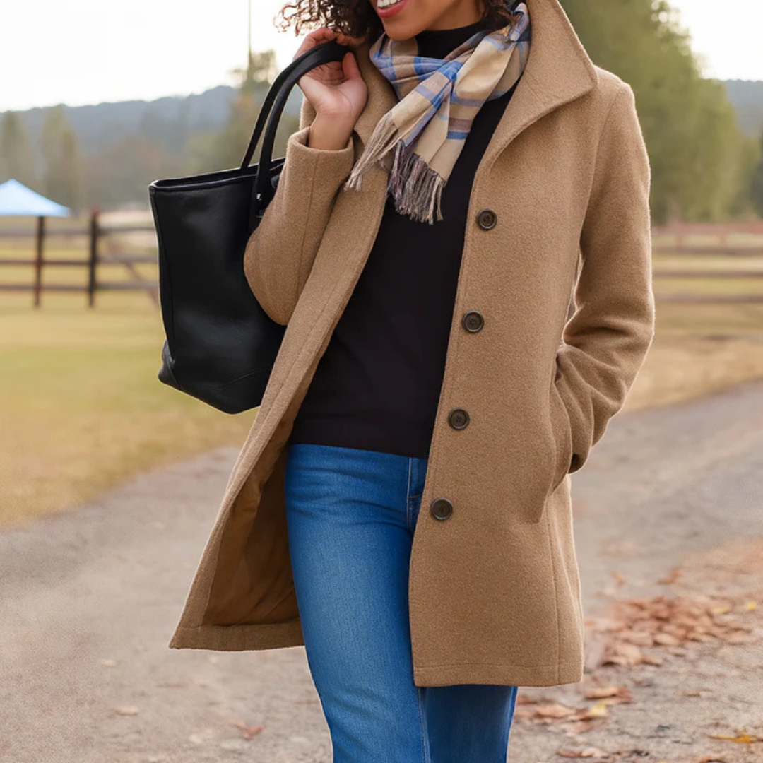 Rosalind Hart | Classic Winter Coat with Button Front