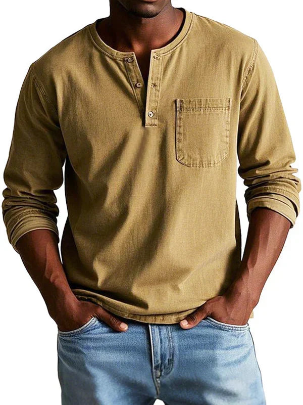 Elias Wren | Long Sleeve Henley Shirt