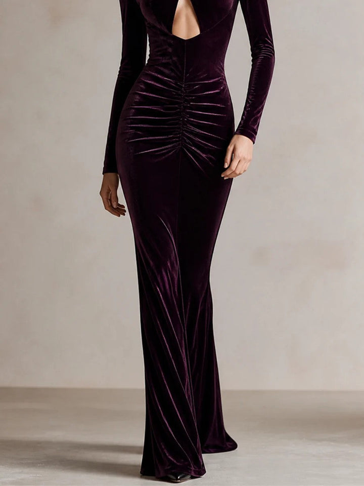 Ottilie Rae | Velvet Halter Mermaid Maxi Dress