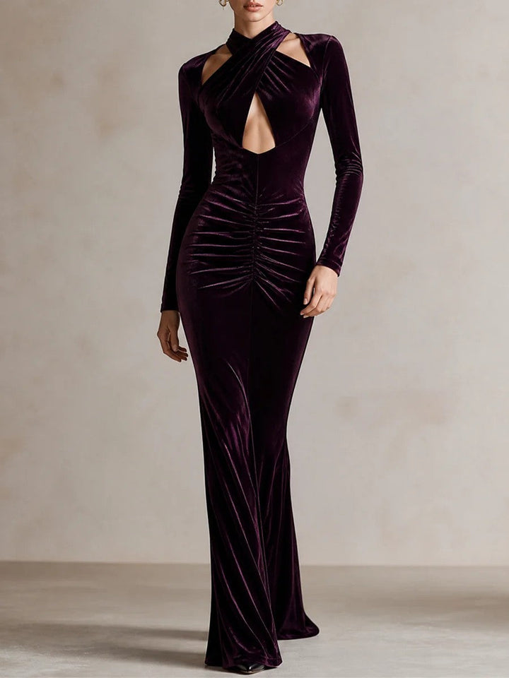 Ottilie Rae | Velvet Halter Mermaid Maxi Dress