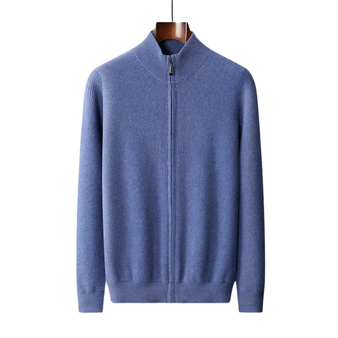Alessandro | Men's Cashmere Zip-Up Sweater with Stand-Up Collar