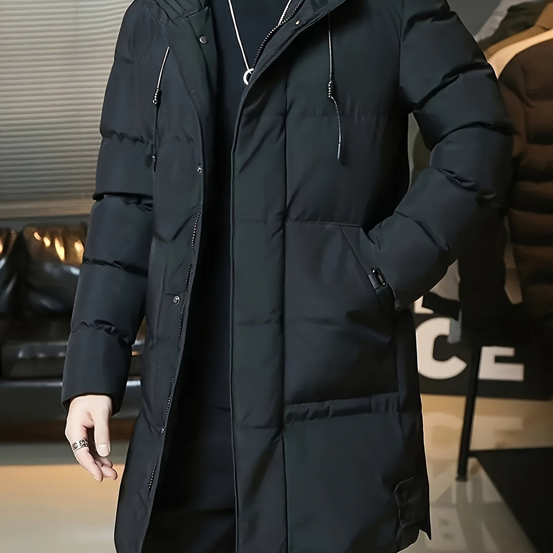 Donovan | Men's Long Puffer Coat with Hood
