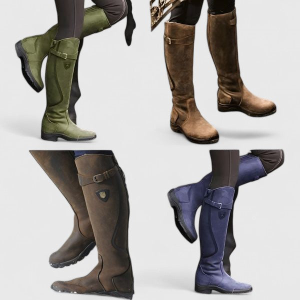 Grace | Buckled Accent Black Boots for Women