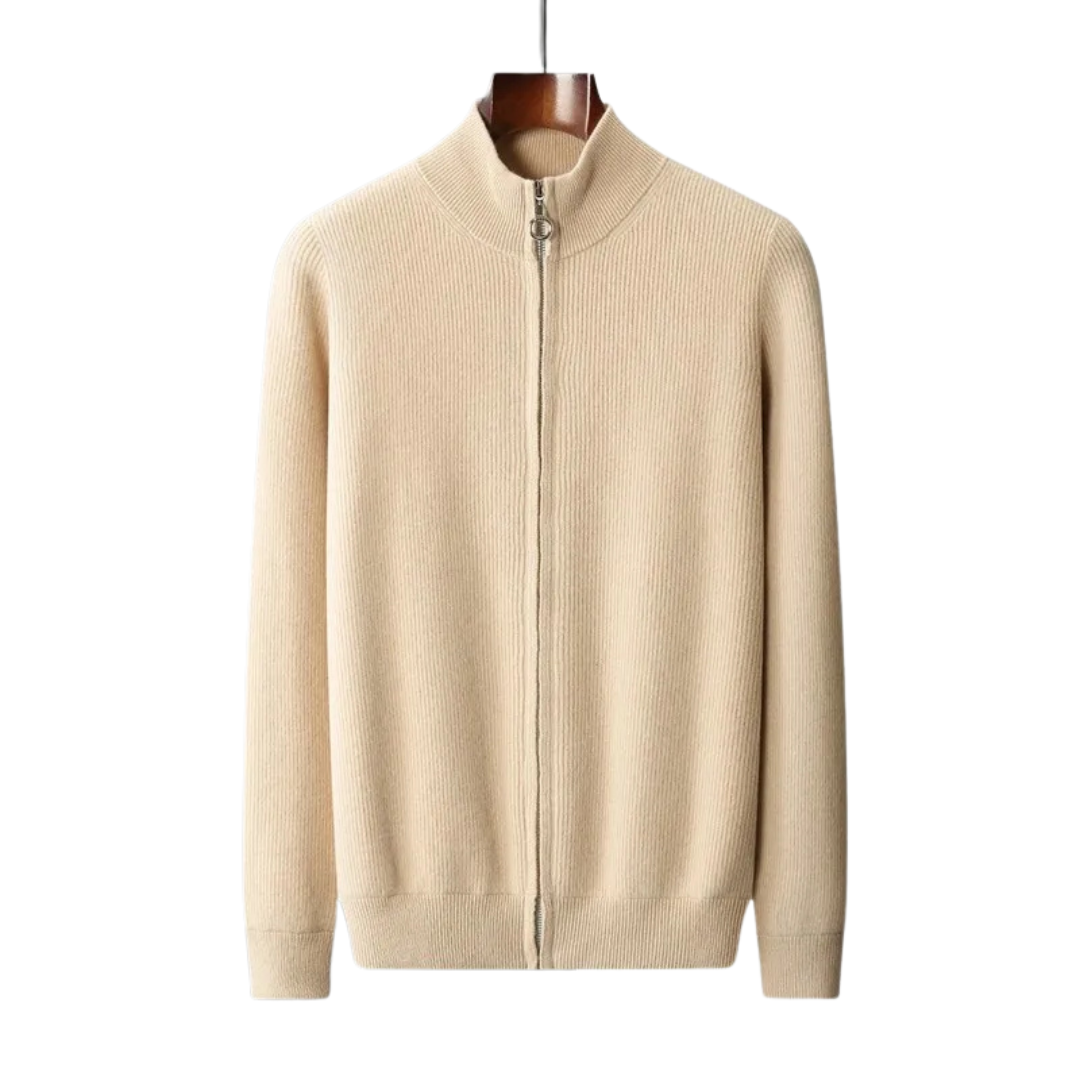 Alessandro | Men's Cashmere Zip-Up Sweater with Stand-Up Collar